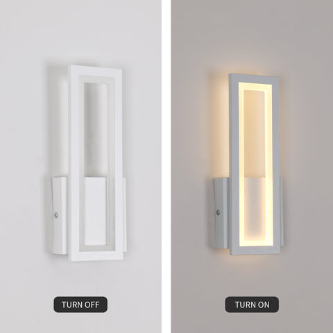 Kinkiet LED do wnętrz, prosty kwadratowy kinkiet LED 16W, nowoczesna dekoracja Oświetlenie ścienne LED do salonu, sypialni, ciepłe światło 3000K biały kolor