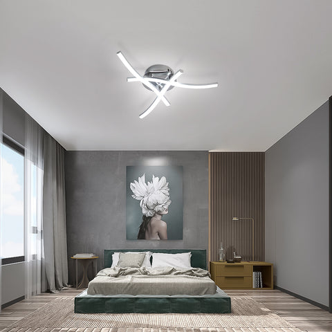 Ściemnialna lampa sufitowa LED, oprawa sufitowa z pilotem, nowoczesny żyrandol o mocy 18 W do sypialni, salonu, przedpokoju