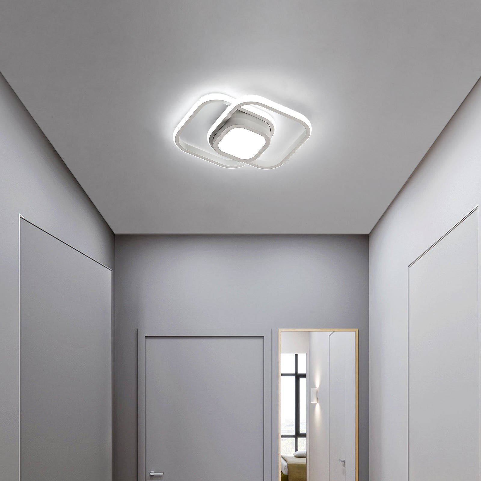 GOECO Plafonnier LED Moderne, 32W Lampe de Plafond, Luminaire Plafonnier 2500lm pour Salon