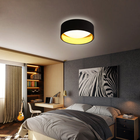 Nowoczesna lampa sufitowa 12W 1000LM, 3000K czarno-złota lampa sufitowa z brokatem, żyrandol LED z efektem gwiaździstego nieba do salonu, sypialni