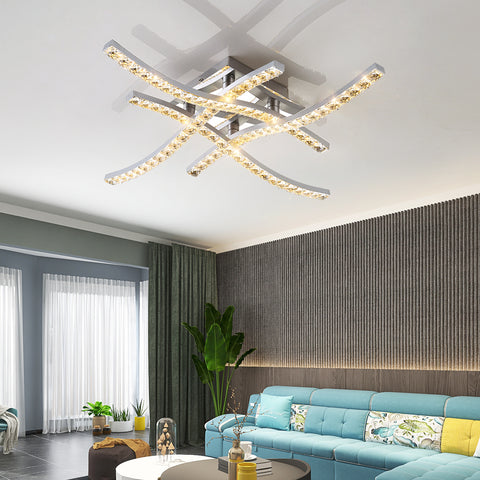 Nowoczesna kryształowa lampa sufitowa Nordic LED w kształcie fali lampa sufitowa salon sypialnia jadalnia restauracja hotelowy wystrój domu