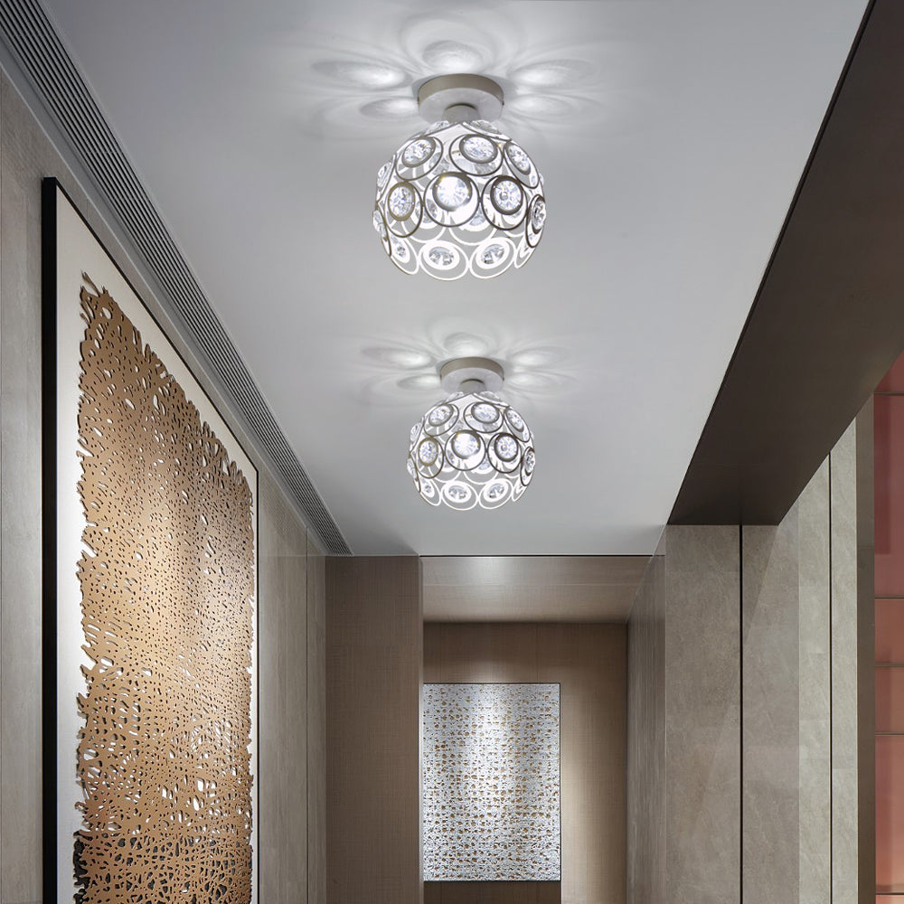 Mini Lustre en Cristal Plafonnier Moderne E27