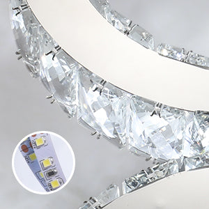 Kryształowa lampa ścienna, kinkiet wewnętrzny LED, 12W chłodne białe światło 6000K Double C Design, nowoczesna dekoracja ścienna oprawa oświetleniowa do salonu sypialnia przedpokój łazienka
