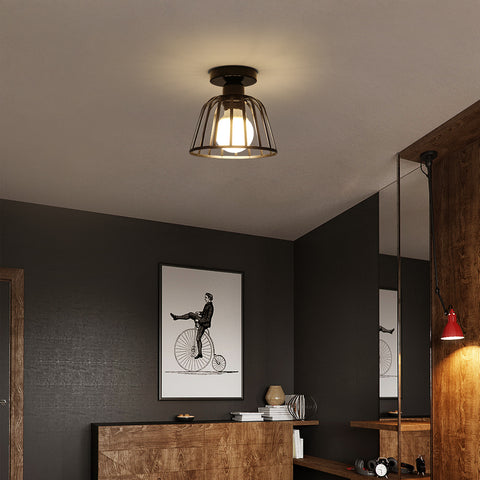 Metalowa lampa sufitowa w stylu retro, lampa sufitowa w stylu vintage, oświetlenie sufitowe E27, do przedpokoju, salonu, sypialni, kawiarni, restauracji, pokoju (żarówka nie jest dołączona)