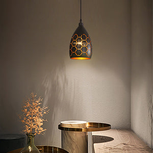 Lampa wisząca w stylu vintage, E27 czarno-złota konstrukcja z wycięciem 120 cm metalowy żyrandol wiszący, żyrandol w stylu industrialnym, lampa wisząca do salonu, sypialni, kawiarni, baru, restauracji
