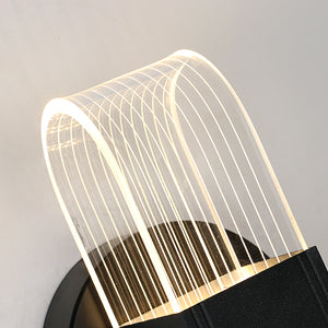 Kinkiet LED, nowoczesny kinkiet LED z możliwością przyciemniania, czarny owalny 10W akrylowy kinkiet wewnętrzny do sypialni nocny korytarz salon, 3000-6500K
