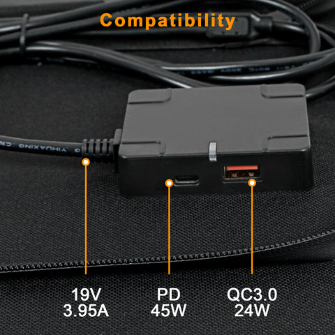 Składany, wydajny panel słoneczny MonocBN o mocy 75 W, ładowarka zewnętrzna, składana torba podróżna z 3 panelami słonecznymi DC/USB/TYPE-C
