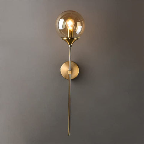 Nordycki współczesny szklany kinkiet E14 złoty LED ściana tła światło do kuchni łazienka oświetlenie wewnętrzne oprawa Home Decor (bursztynowy)