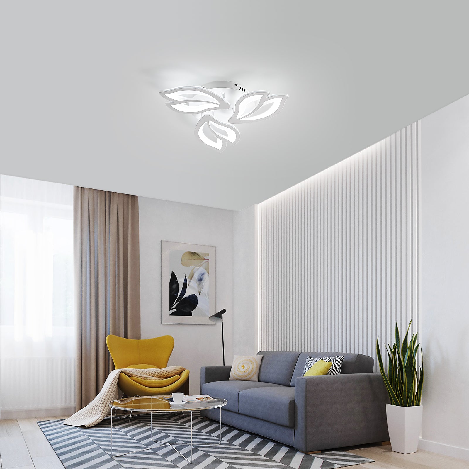 Plafonnier LED, 45W Lampe de Plafond, Lustre LED Modernes 4500LM