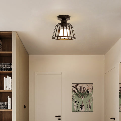 Metalowa lampa sufitowa w stylu retro, lampa sufitowa w stylu vintage, oświetlenie sufitowe E27, do przedpokoju, salonu, sypialni, kawiarni, restauracji, pokoju (żarówka nie jest dołączona)