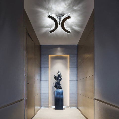 Kryształowa lampa ścienna, kinkiet wewnętrzny LED, 12W chłodne białe światło 6000K Double C Design, nowoczesna dekoracja ścienna oprawa oświetleniowa do salonu sypialnia przedpokój łazienka