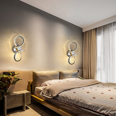 Kinkiet LED 12w nowoczesny kreatywny metalowy kinkiet wewnętrzny lampka nocna ciepły kolor 3000k, oświetlenie do sypialni korytarz salon schody biuro