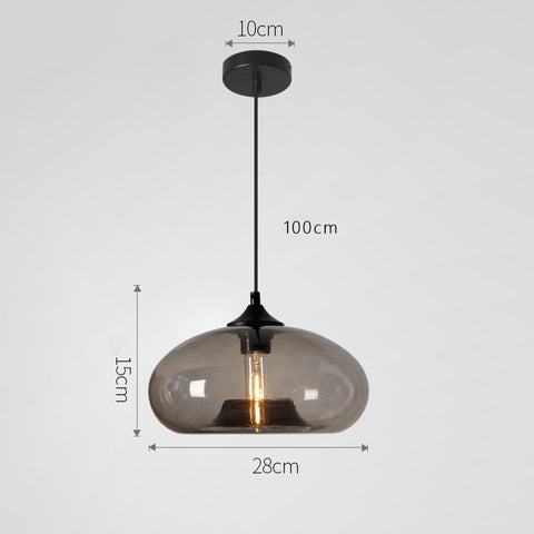Nowoczesna szklana wisząca kolorowa lampa wisząca do salonu Bar kuchnia restauracja kawiarnia jadalnia Nordic oprawy oświetleniowe do domu (kolor grafitowy)