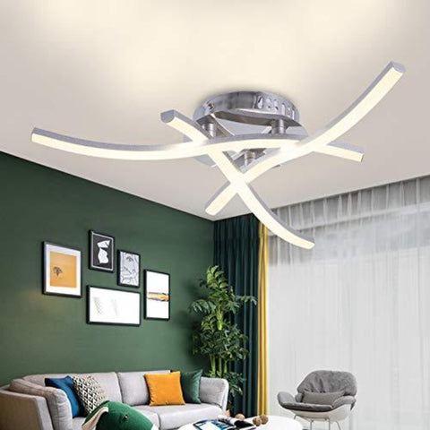 Lampa sufitowa LED o nowoczesnym designie, lampa sufitowa w kształcie fali, ciepła biel 3000 K, zintegrowane diody LED 18 W 1600 lm, nowoczesny żyrandol do salonu, sypialni, jadalni