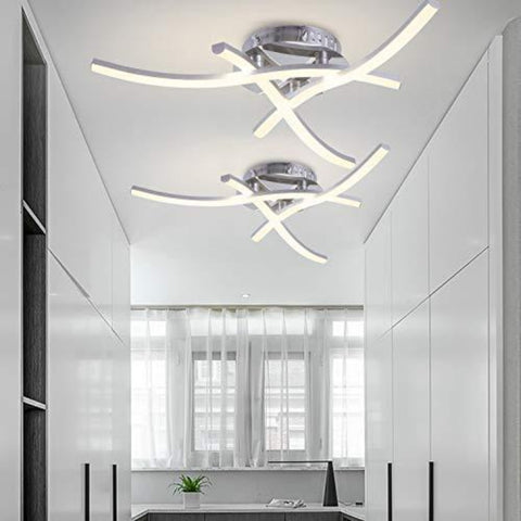 Lampa sufitowa LED o nowoczesnym designie, lampa sufitowa w kształcie fali, ciepła biel 3000 K, zintegrowane diody LED 18 W 1600 lm, nowoczesny żyrandol do salonu, sypialni, jadalni