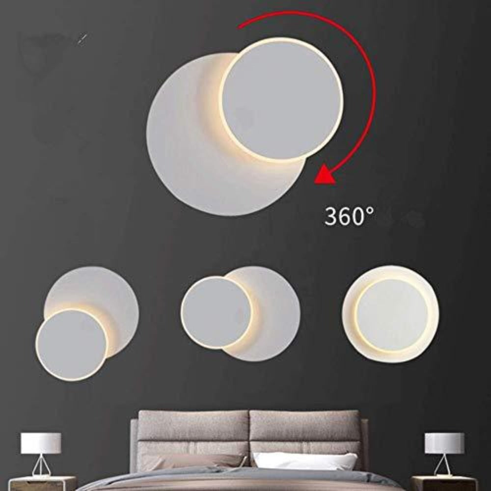 LED-wandlampen, 360 graden draaibare wandlamp, bedlampjes, creatieve Eclipse 2 in 1 wandlamp voor gangtrappen