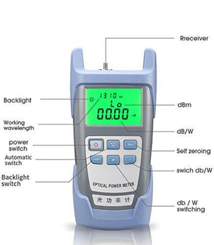 Fotometr światłowodowy FTTH Tester kabli optycznych Tester światłowodów -70 dBm do +10 dBm