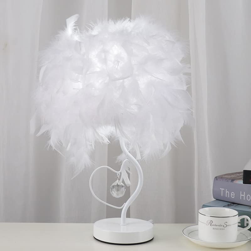 Lampe de bureau LED plume avec télécommande, lampe de table décorative simple moderne, veilleuse créative de lampe de chevet, adaptée au bureau d'étude de la chambre des enfants