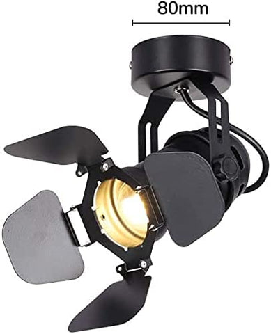 Przemysłowa lampa sufitowa w stylu retro GOECO z czarnego metalu, oświetlenie punktowe sufitowe LED, regulowana lampa ścienna wewnętrzna w stylu vintage, lampa sufitowa w stylu retro vintage E27 Reflektory sufitowe do baru, kawiarni, salonu