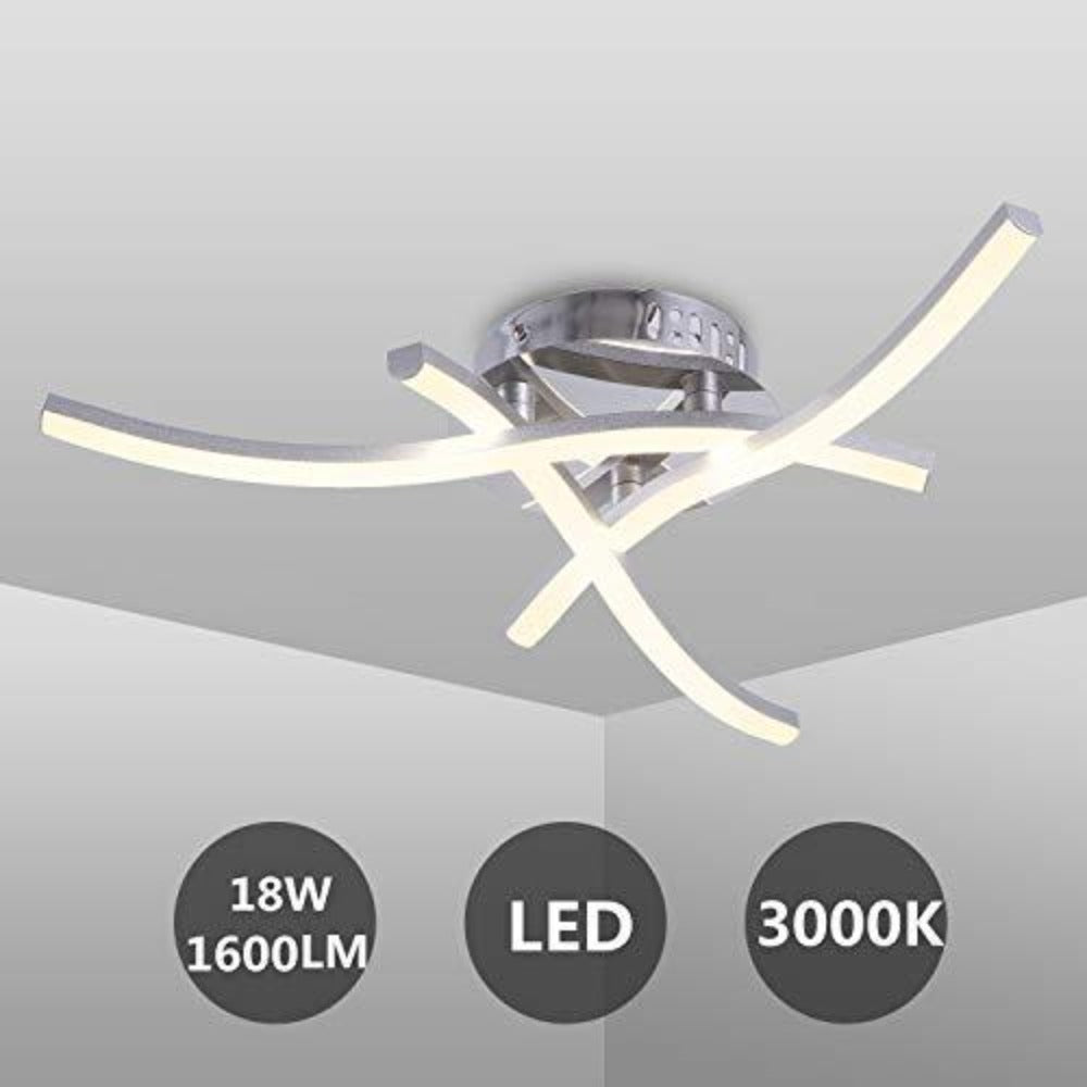 Lampa sufitowa LED o nowoczesnym designie, lampa sufitowa w kształcie fali, ciepła biel 3000 K, zintegrowane diody LED 18 W 1600 lm, nowoczesny żyrandol do salonu, sypialni, jadalni