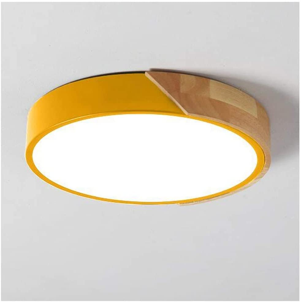 LED-plafondlamp, 24W moderne houten plafondlamp rond koud wit 6000K Ø30*5CM slaapkamer, keuken, woonkamer, balkon en gang