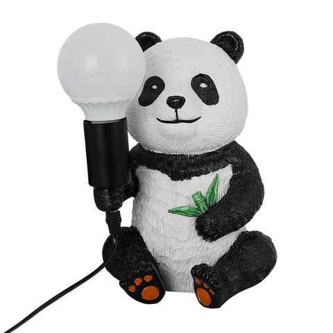 Designerskie lampy stołowe z żywicy Panda, nowoczesna kreatywna lampka nocna z przewodem wtykowym, lampa biurkowa LED Animal