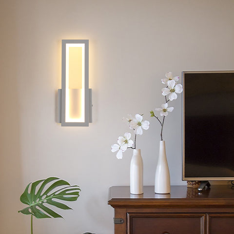 Kinkiet LED do wnętrz, prosty kwadratowy kinkiet LED 16W, nowoczesna dekoracja Oświetlenie ścienne LED do salonu, sypialni, ciepłe światło 3000K biały kolor