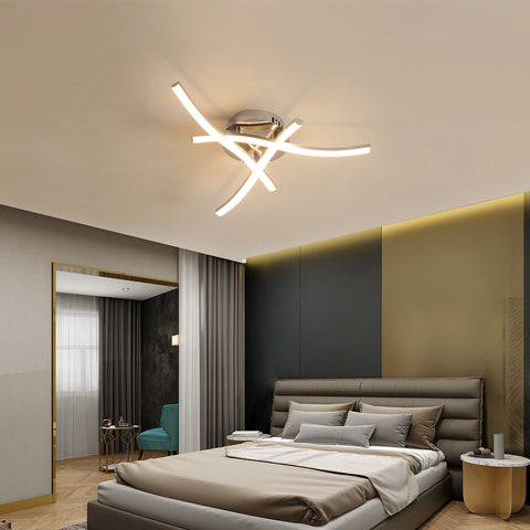 Ściemnialna lampa sufitowa LED, oprawa sufitowa z pilotem, nowoczesny żyrandol o mocy 18 W do sypialni, salonu, przedpokoju