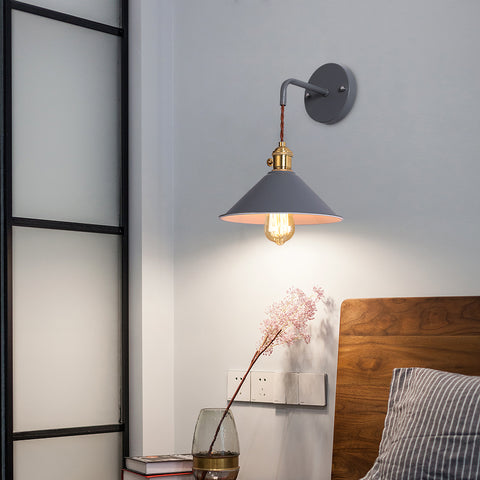Nordic Style Sypialnia Plug-in Ściemnialna kinkiet Macaron Candle Prosta europejska kreatywna klatka schodowa z włącznikiem Kinkiet szary (żarówka nie jest dołączona)