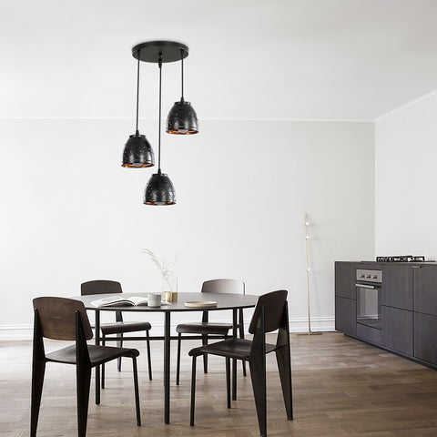 3 lampy wiszące w stylu retro, przemysłowy pusty rzeźbiony żyrandol, metalowa lampa sufitowa E27 w stylu vintage, oświetlenie do salonu kuchnia korytarz restauracja loft kawiarnia bar