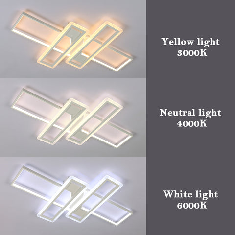Plafoniera Lampadario LED Dimmerabile with Telecomando, Moderna Lampada Da Soffitto Quadrata A 3 Strati 50W Acrilico Montaggio A Incasso Plafoniere for Sala da Pranzo Soggiorno Cucina Officio