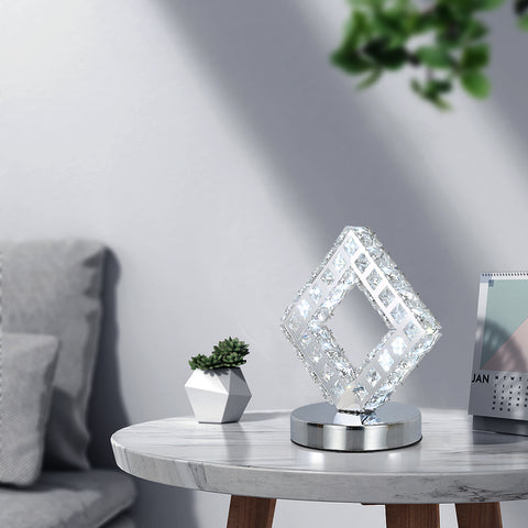 Nowoczesna kryształowa lampa stołowa, lampa kryształowa LED, białe światło 6000K.