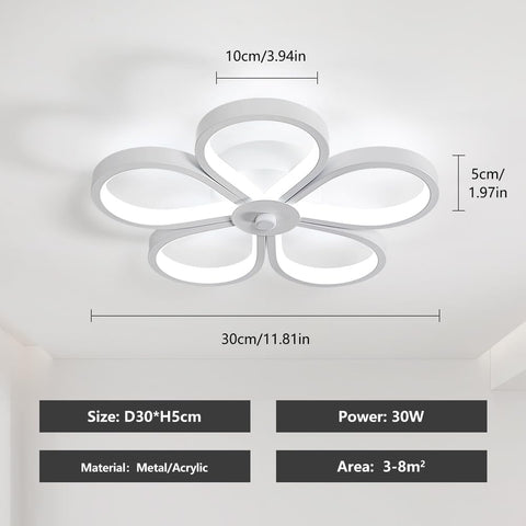 Lampa sufitowa LED 30W nowoczesny design zimny biały 6000K kreatywny kształt kwiatu lampa sufitowa do salonu sypialnia jadalnia biuro biała