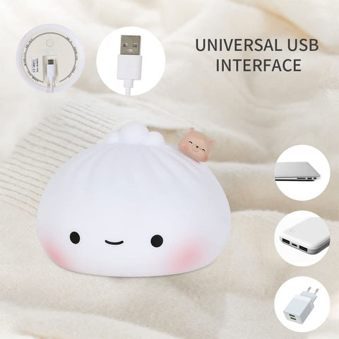 Lampka nocna dla dzieci, 7 kolorów LED Light Ładowana lampka nocna LED dla dzieci z USB, Soft Touch Silikonowa lampka nocna, Przenośna urocza lampka nocna dla niemowląt, chłopców i dziewcząt Prezent