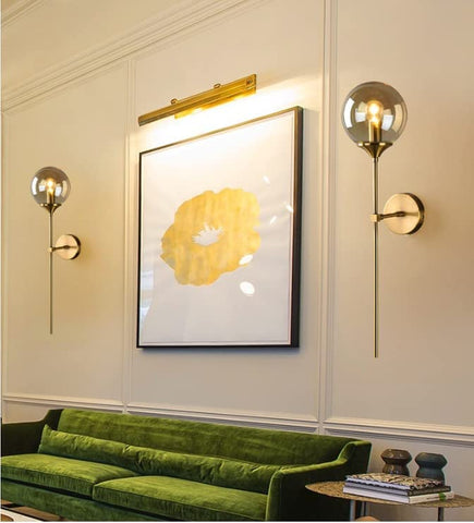 Nordycki współczesny szklany kinkiet E14 złoty LED ściana tła światło do kuchni łazienka oświetlenie wewnętrzne oprawa Home Decor (dymiony szary)