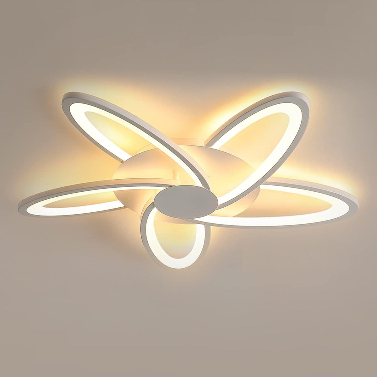 Plafonnier LED Design moderne Blanc Chaud 3000K Forme de fleur créative Lampe