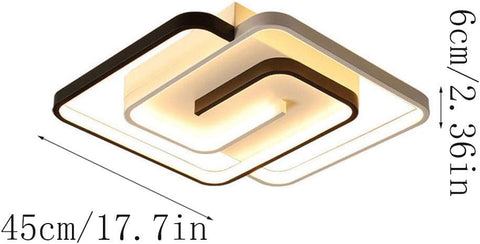 Lampa sufitowa LED z możliwością przyciemniania z pilotem Nowoczesna lampa sufitowa z możliwością ściemniania 3000K-6000K do salonu Sypialnia Jadalnia Biuro 42W Kwadrat