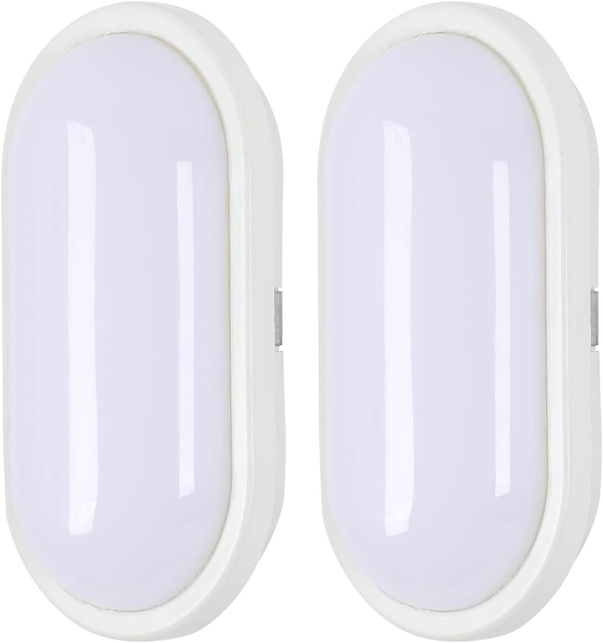 2 pièces Plafonnier LED Ovale plafonnier LED salle de bain étanche IP54 Blanc Froid 6500K Pour Bain, Chambre, Salon, Cuisine