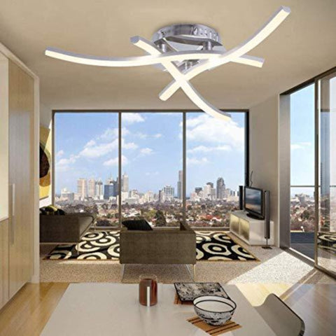 Lampa sufitowa LED o nowoczesnym designie, lampa sufitowa w kształcie fali, ciepła biel 3000 K, zintegrowane diody LED 18 W 1600 lm, nowoczesny żyrandol do salonu, sypialni, jadalni