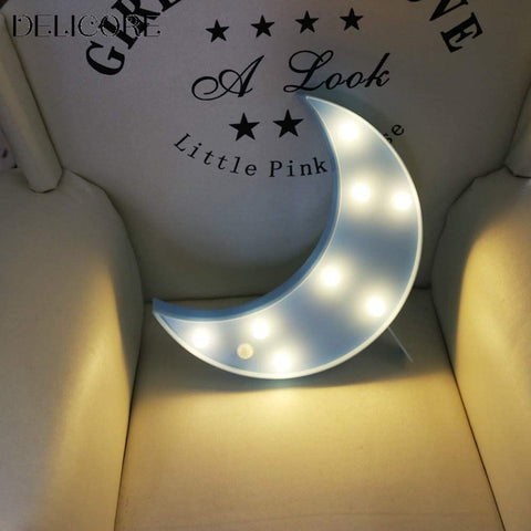 Lampka nocna z 8 diodami LED, lampa w kształcie księżyca, zdalnie sterowane lampy LED na baterie do imprezowania w domu