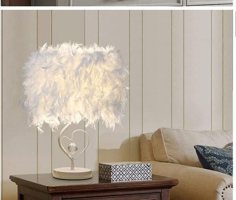 Lampa biurkowa LED z piórkiem z pilotem, nowoczesna prosta dekoracyjna lampa stołowa, kreatywna lampka nocna, lampka nocna, odpowiednia do biurka do nauki w pokoju dziecięcym