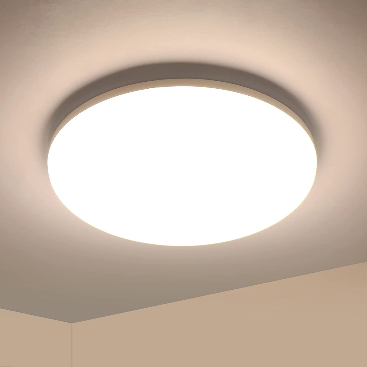 Lampa sufitowa LED, 36W 3200LM Nowoczesna oprawa sufitowa, Ultra cienka okrągła lampa sufitowa LED do łazienki, kuchni, sypialni, korytarza, balkonu, Ø23*H4cm, 4000K Natural White