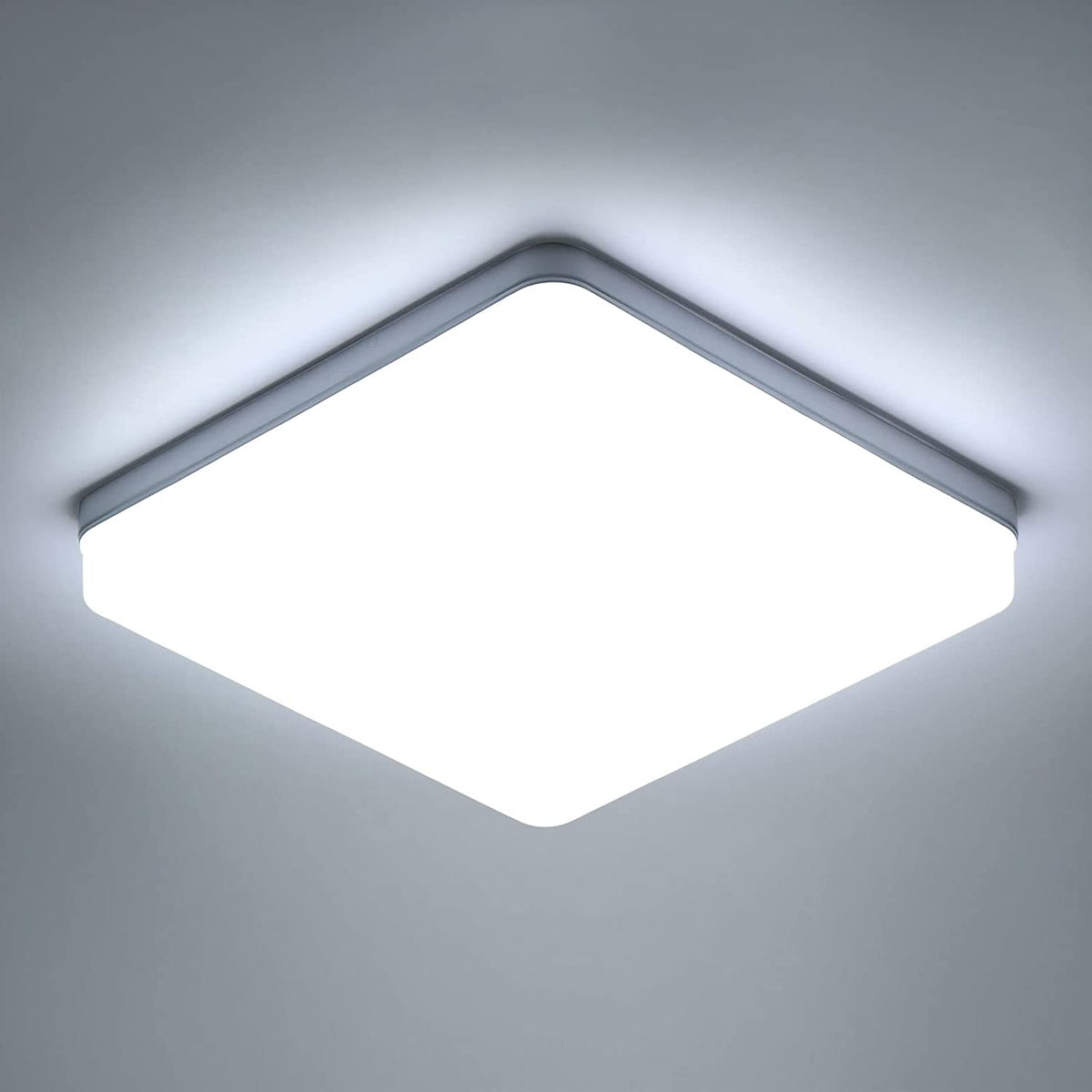 Plafonnier LED Carré, Lampe de Plafond LED, IP44 Plafonnier LED, Luminaire Plafonnier Applicable à Salle De Bain, Salon, Cuisine, Chambre, Couloir, Balcon 36W 6500K （23x23CM）