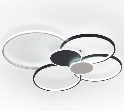 Nowoczesna ściemnialna lampa sufitowa Led okrągłe pierścienie lampa sufitowa 3000K-6000K do salonu sypialnia jadalnia biuro