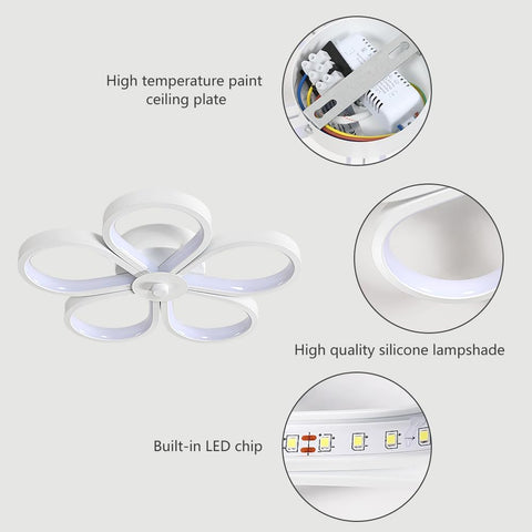 Lampa sufitowa LED 30W nowoczesny design zimny biały 6000K kreatywny kształt kwiatu lampa sufitowa do salonu sypialnia jadalnia biuro biała