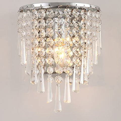 Kryształowa lampa ścienna LED, nowoczesna dekoracja ścienna LED do wnętrz Oprawa ścienna do sypialni, przedpokoju, kuchni, salonu, jadalni, 22cm * 18cm