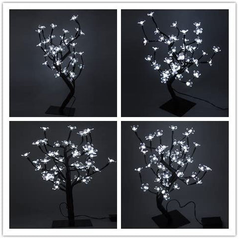 Lampa LED Wiśniowe Drzewo, 0,45M 48LED, Drzewo Świetlne LED, Czarne Gałęzie, Do Dekoracji Wnętrz (Biała)