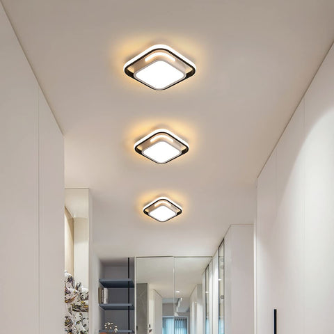Kwadratowa lampa sufitowa LED, biała nowoczesna lampa sufitowa 29W, akrylowa metalowa lampa sufitowa 3000k Nadaje się do łazienki, kuchni, salonu, sypialni