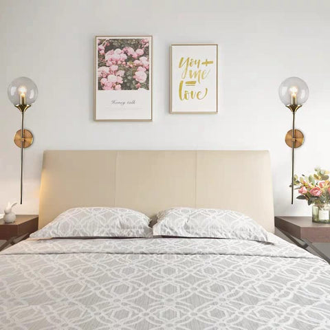 Nordycki współczesny szklany kinkiet E14 złoty LED ściana tła światło do kuchni łazienka oświetlenie wewnętrzne oprawa Home Decor (przezroczysta)