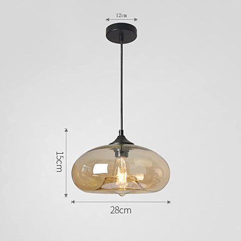 Nowoczesna szklana wisząca kolorowa lampa wisząca do salonu Bar kuchnia restauracja kawiarnia jadalnia Nordic oprawy oświetleniowe do domu (kolor bursztynowy)